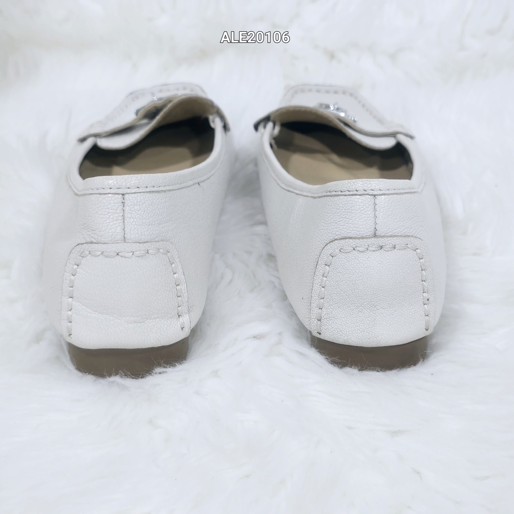 Michael Kors Mocassines Hamilton Cream whith Logo MK Size 8.5M - Picture 4 of 13